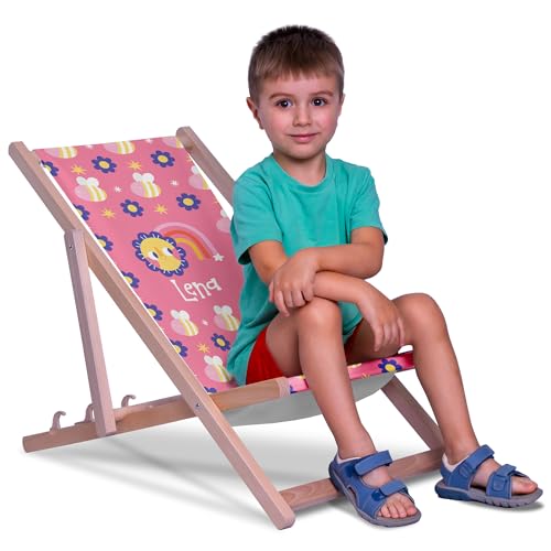 DreamRoots Liegestuhl Kinder Outdoor Personalisiert, Faltbarer Kinderliegestuhl bis 30kg, Waschbarer Bezug aus 100% Polyester, Ideal für Garten, Camping und Strand DreamRoots Liegestuhl Kinder Outdoor Personalisiert, Faltbarer Kinderliegestuhl bis 30kg, Waschbarer Bezug aus 100% Polyester, Ideal für Garten, Camping und Strand von DreamRoots