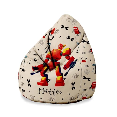 DreamRoots Personalisierte Sitzsack Kinder mit füllung - Personalisierte Geschenke Kinder - Sitzsack Kinderzimmer 70x70x105 cm - Bean Bag Kinder - Kindersitzsack von DreamRoots