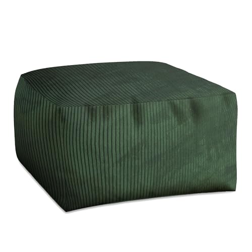 DreamRoots Pouf Hocker Comfort 70x70x40cm - Couch Hocker - Pouf Cord - Hocker Wohnzimmer - Fußhocker Für Sessel - Hocker Sofa - Sitz Poof - Fußablage Hocker - Sessel Hocker - Pouf Sitzsack von DreamRoots