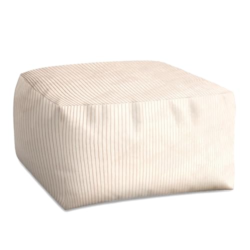 DreamRoots Pouf Hocker Comfort 70x70x40cm - Couch Hocker - Pouf Cord - Hocker Wohnzimmer - Fußhocker Für Sessel - Hocker Sofa - Sitz Poof - Fußablage Hocker - Sessel Hocker - Pouf Sitzsack von DreamRoots