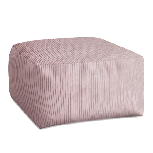 DreamRoots Pouf Hocker Comfort 70x70x40cm - Couch Hocker - Pouf Cord - Hocker Wohnzimmer - Fußhocker Für Sessel - Hocker Sofa - Sitz Poof - Fußablage Hocker - Sessel Hocker - Pouf Sitzsack von DreamRoots