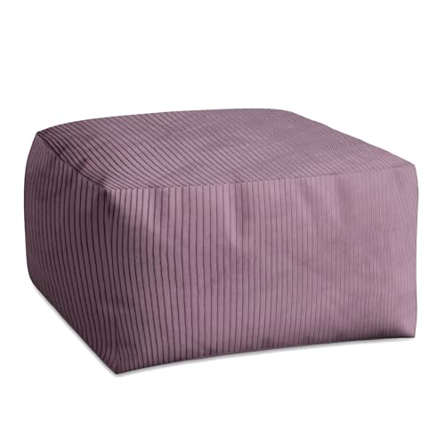 DreamRoots Pouf Hocker Comfort 70x70x40cm - Couch Hocker - Pouf Cord - Hocker Wohnzimmer - Fußhocker Für Sessel - Hocker Sofa - Sitz Poof - Fußablage Hocker - Sessel Hocker - Pouf Sitzsack von DreamRoots