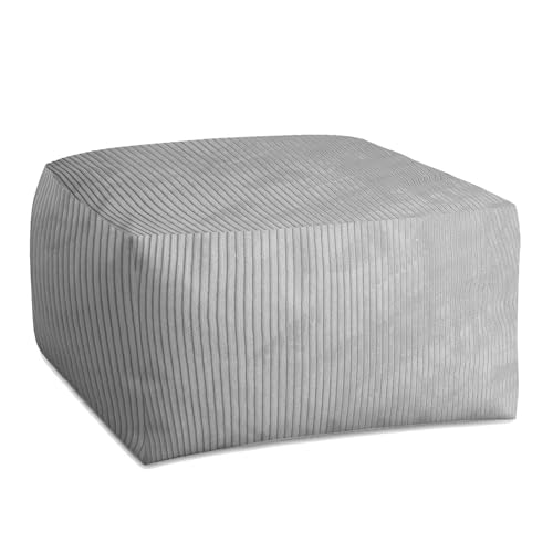 DreamRoots Pouf Hocker Comfort 70x70x40cm - Couch Hocker - Pouf Cord - Hocker Wohnzimmer - Fußhocker Für Sessel - Hocker Sofa - Sitz Poof - Fußablage Hocker - Sessel Hocker - Pouf Sitzsack von DreamRoots