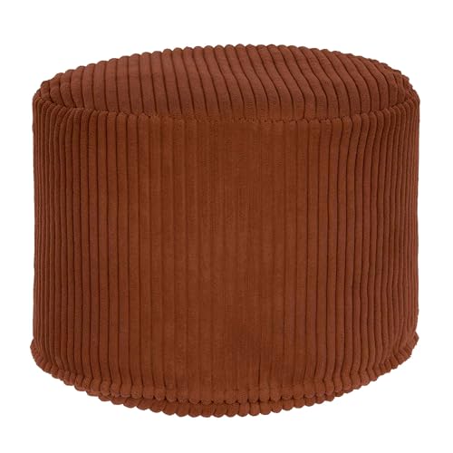 DreamRoots Pouf Hocker - Hocker Rund Cord 35x35x25 cm - Couch Hocker Wohnzimmer - Sitzpouf Rund - Fußhocker Für Sessel - Sitzhocker Rund - Hocker Couch - Hocker Sofa von DreamRoots