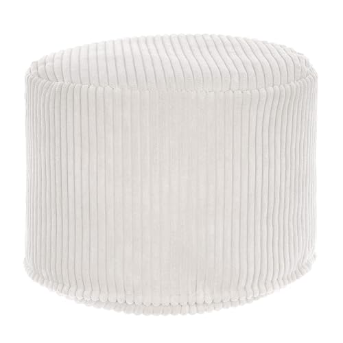 DreamRoots Pouf Hocker Rund - 35x35x25 cm - Cord Sitzpouf für Wohnzimmer - Fußhocker für Sessel - Couch Hocker - Sofa Sitzhocker von DreamRoots