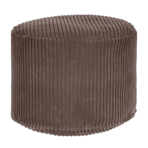 DreamRoots Pouf Hocker - Hocker Rund Cord 35x35x25 cm - Couch Hocker Wohnzimmer - Sitzpouf Rund - Fußhocker Für Sessel - Sitzhocker Rund - Hocker Couch - Hocker Sofa von DreamRoots