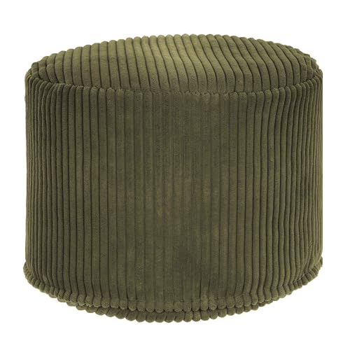 DreamRoots Pouf Hocker Rund - 35x35x25 cm - Cord Sitzpouf für Wohnzimmer - Fußhocker für Sessel - Couch Hocker - Sofa Sitzhocker von DreamRoots