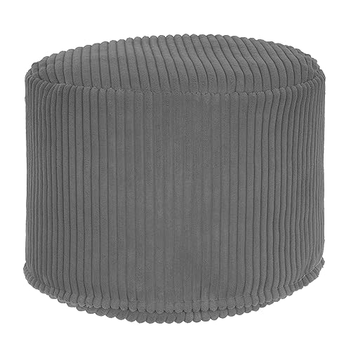 DreamRoots Pouf Hocker - Rund Couch Hocker 50x50x35 cm - Wohnzimmer Sitzpouf - Fußhocker Für Sessel von DreamRoots