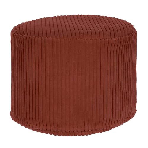 DreamRoots Pouf Hocker - Hocker Rund Cord 50x50x35 cm - Couch Hocker Wohnzimmer - Sitzpouf Rund - Fußhocker Für Sessel - Sitzhocker Rund - Hocker Couch - Hocker Sofa von DreamRoots