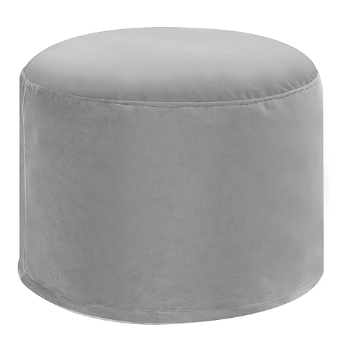 DreamRoots Pouf Hocker - Hocker Rund Samt 35x35x25 cm - Couch Hocker Wohnzimmer - Sitzpouf Rund - Fußhocker Für Sessel - Sitzhocker Rund - Hocker Couch - Hocker Sofa von DreamRoots