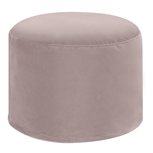 DreamRoots Pouf Hocker - Hocker Rund Samt 50x50x35 cm - Couch Hocker Wohnzimmer - Sitzpouf Rund - Fußhocker Für Sessel - Sitzhocker Rund - Hocker Couch - Hocker Sofa von DreamRoots