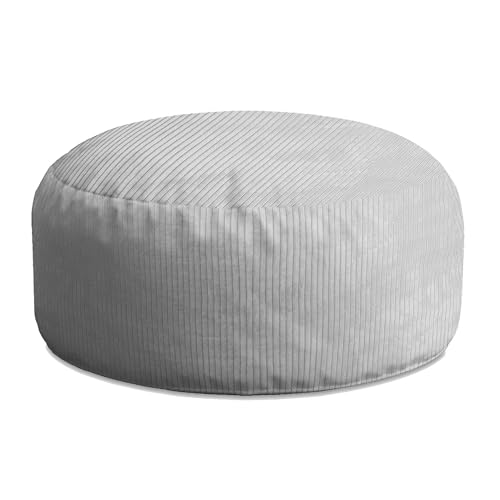 DreamRoots Pouf Hocker Roller 70x70x40cm - Pouf Cord - Sitzkissen Rund - Hocker Wohnzimmer - Fußhocker Für Sessel - Hocker Sofa - Sitz Poof - Fußablage Hocker - Sessel Hocker - Hocker Rund von DreamRoots