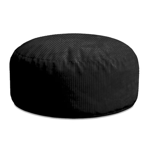 DreamRoots Pouf Hocker Roller 70x70x40cm - Pouf Cord - Sitzkissen Rund - Hocker Wohnzimmer - Fußhocker Für Sessel - Hocker Sofa - Sitz Poof - Fußablage Hocker - Sessel Hocker - Hocker Rund von DreamRoots