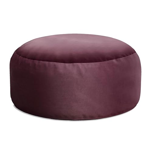 DreamRoots Pouf Hocker Roller 70x70x40cm - Samt Hocker - Sitzkissen Rund - Hocker Wohnzimmer - Fußhocker Für Sessel - Hocker Sofa - Sitz Poof - Fußablage Hocker - Sessel Hocker - Hocker Rund von DreamRoots