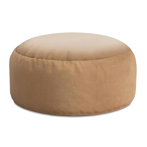 DreamRoots Pouf Hocker Roller 70x70x40cm - Samt Hocker - Sitzkissen Rund - Hocker Wohnzimmer - Fußhocker Für Sessel - Hocker Sofa - Sitz Poof - Fußablage Hocker - Sessel Hocker - Hocker Rund von DreamRoots