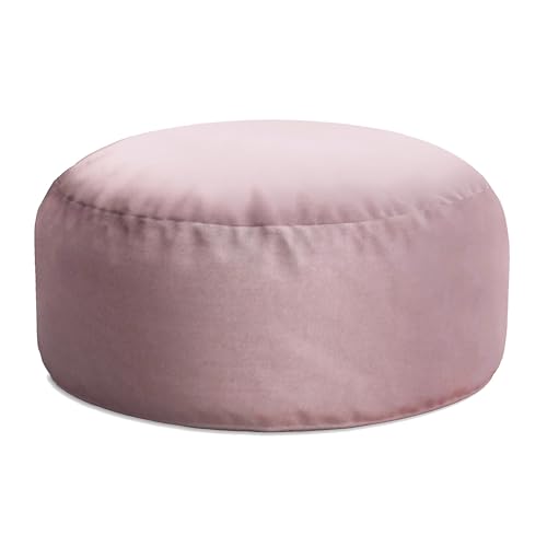 DreamRoots Pouf Hocker Roller 70x70x40cm - Samt Hocker - Sitzkissen Rund - Hocker Wohnzimmer - Fußhocker Für Sessel - Hocker Sofa - Sitz Poof - Fußablage Hocker - Sessel Hocker - Hocker Rund von DreamRoots