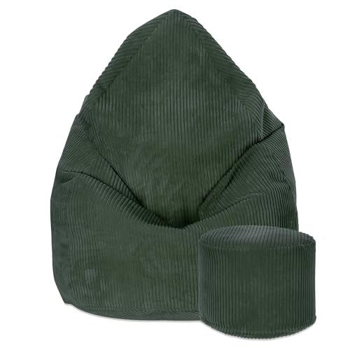 DreamRoots Sitzsack Cord Kinder Sitzsäcke Mädchen Jungen 70x70x105cm - Sitzsack mit Füllung, Hocker, Lehne und Bezug - Bean Bag Chair - Sitzkissen Boden - Chill Sack DreamRoots Sitzsack Cord Kinder Sitzsäcke Mädchen Jungen 70x70x105cm - Sitzsack mit Füllung, Hocker, Lehne und Bezug - Bean Bag Chair - Sitzkissen Boden - Chill Sack von DreamRoots