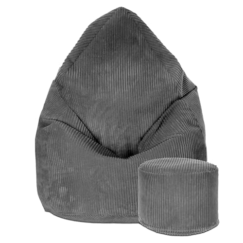 DreamRoots Sitzsack Cord Kinder Sitzsäcke Mädchen Jungen 70x70x105cm - Sitzsack mit Füllung, Hocker, Lehne und Bezug - Bean Bag Chair - Sitzkissen Boden - Chill Sack DreamRoots Sitzsack Cord Kinder Sitzsäcke Mädchen Jungen 70x70x105cm - Sitzsack mit Füllung, Hocker, Lehne und Bezug - Bean Bag Chair - Sitzkissen Boden - Chill Sack von DreamRoots