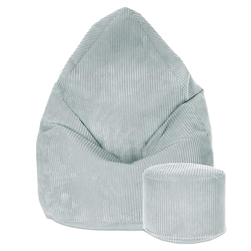 DreamRoots Sitzsack Cord Kinder Sitzsäcke Mädchen Jungen 70x70x105cm - Sitzsack mit Füllung, Hocker, Lehne und Bezug - Bean Bag Chair - Sitzkissen Boden - Chill Sack von DreamRoots