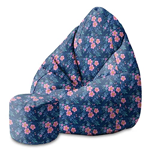 DreamRoots Sitzsack Kinder 70x70x105cm - Sitzsack mit Lehne und Hocker und Bezug - Sitzkissen Boden - Chill Sack - Bubibag Sitzsack - Sitzsack mit Füllung - Kinder Sitzsack S-Dunkle Blum2 DreamRoots Sitzsack Kinder 70x70x105cm - Sitzsack mit Lehne und Hocker und Bezug - Sitzkissen Boden - Chill Sack - Bubibag Sitzsack - Sitzsack mit Füllung - Kinder Sitzsack S-Dunkle Blum2 von DreamRoots