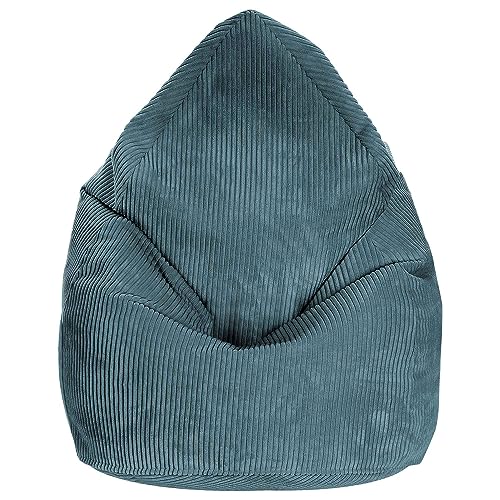 DreamRoots Sitzsack für Kinder 80x80x120cm - Cord Bean Bag Chair Mit Füllung, Lehne und Bezug - für Mädchen und Jungen von DreamRoots