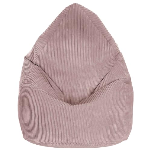 DreamRoots Sitzsack Kinder 80x80x120cm - Sitzsack Cord - Bean Bag Chair - Sitzsack mit Füllung,Lehne und Bezug - Kinder Sitzsäcke Mädchen Jungen von DreamRoots