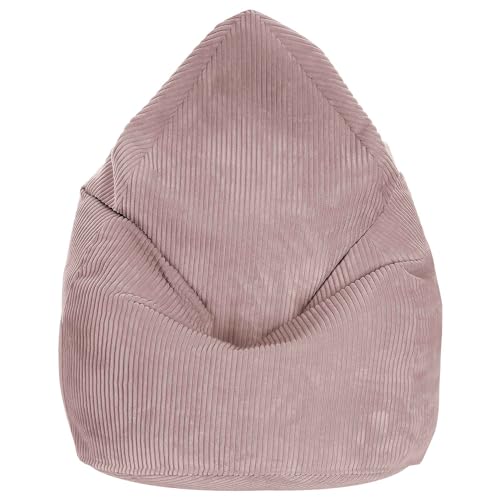 DreamRoots Sitzsack für Kinder 80x80x120cm - Cord Bean Bag Chair mit Füllung, Lehne und Bezug - für Mädchen und Jungen von DreamRoots