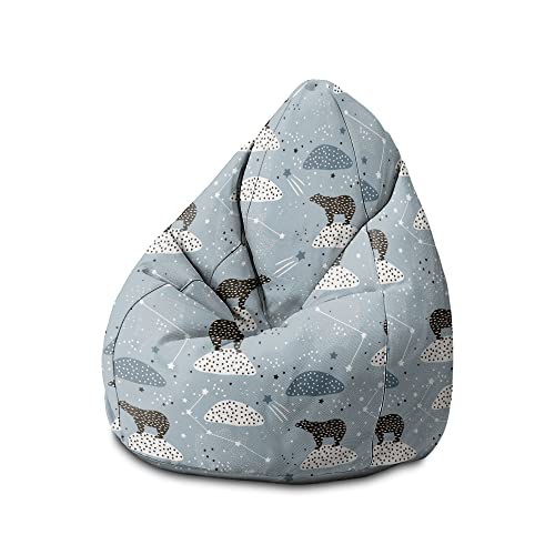 DreamRoots Sitzsack Kinder mit füllung - Bodenkissen Kinder Sitzsack - Sitzsack Kinderzimmer 70 x 70 x 105 cm - Bean Bag Kinder - Bubibag Sitzsack - Kindersitzsack - Sitzkissen Boden Kinder 1 von DreamRoots