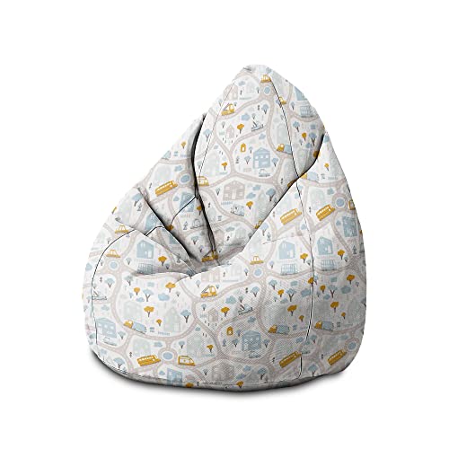 DreamRoots Sitzsack Kinder mit füllung - Bodenkissen Kinder Sitzsack - Sitzsack Kinderzimmer 70 x 70 x 105 cm - Bean Bag Kinder - Bubibag Sitzsack - Kindersitzsack - Sitzkissen Boden Kinder 1 von DreamRoots