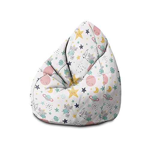 DreamRoots Sitzsack Kinder mit füllung - Bodenkissen Kinder Sitzsack - Sitzsack Kinderzimmer 70 x 70 x 105 cm - Bean Bag Kinder - Bubibag Sitzsack - Kindersitzsack - Sitzkissen Boden Kinder 2 von DreamRoots