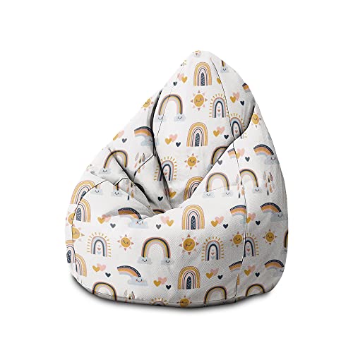 DreamRoots Sitzsack Kinder mit füllung - Bodenkissen Kinder Sitzsack - Sitzsack Kinderzimmer 70 x 70 x 105 cm - Bean Bag Kinder - Bubibag Sitzsack - Kindersitzsack - Sitzkissen Boden Kinder 1 von DreamRoots