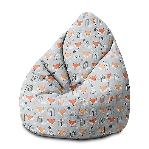 DreamRoots Sitzsack Kinder mit füllung - Bodenkissen Kinder Sitzsack - Kinderzimmer 80 x 80 x 120 cm - Bean Bag Kinder - Bubibag - Kindersitzsack - Sitzkissen Boden von DreamRoots