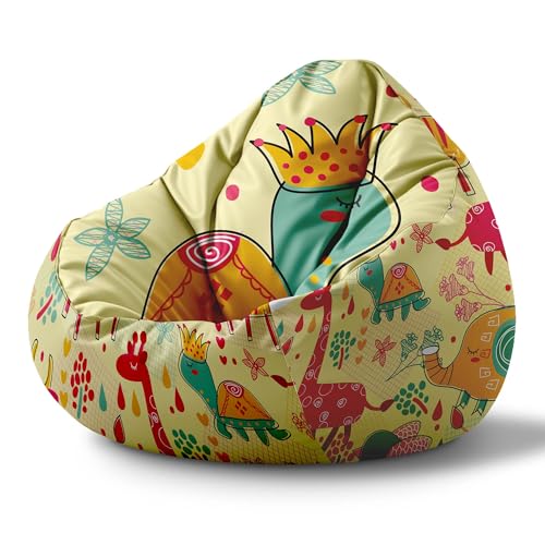 DreamRoots Sitzsack Kinder mit füllung - Sitzkissen Kinder Boden - Kinderzimmer Möbel - Sitzsäcke fürs kinderzimmer - Bean Bag S Crazy Animal von DreamRoots