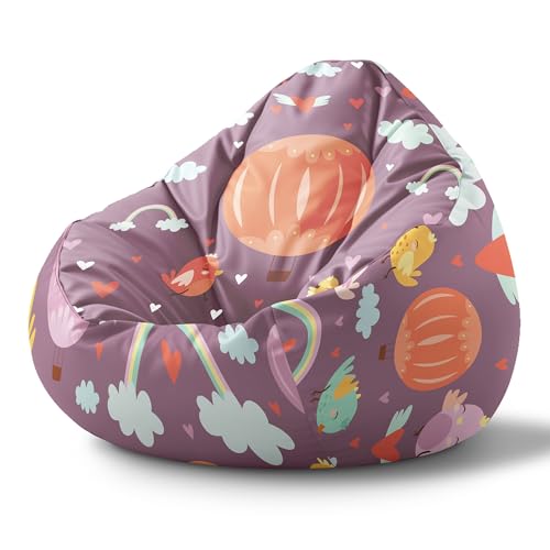 DreamRoots Sitzsack Kinder mit füllung - Sitzkissen Kinder Boden - Kinderzimmer Möbel - Sitzsäcke fürs kinderzimmer - Bean Bag S Flight to Neverland von DreamRoots