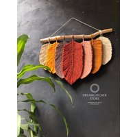 Boho Makramee Feder Wandbehang Benutzerdefinierte Farben, Gewebte Schnur von DreamSShopVn