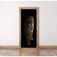Tiger Tür Aufkleber Schälen Und Stick-Vinyl-Wandbild von DreamVinyl