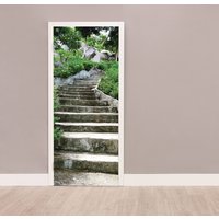 Garten Treppe Tür Aufkleber Selbstklebendes Vinyl-Dekor von DreamVinyl