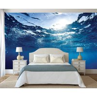 Unterwasser Tapete, Peel & Stick Wandbild, Unterwasser Blick Auf Wandbehang, Ozean Wandbedeckung, Moderne Wandkunst, Selbstklebend von DreamVinyl
