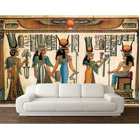 Wandbild Ägypten, Wandkunst Tapete, Pharao Wandbild, Personalisierte Ägypten Wandtattoo, Benutzerdefinierte Wandkunst, Peel & Stick Tapete von DreamVinyl