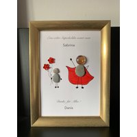 Abschiedsgeschenk Erzieherin Superheldin Steinbild Abschied Unikat Handarbeit Bild Dekoration Geschenk Personalisierbar Dankeschön von DreamWorld2012
