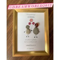 Abschiedsgeschenk Lehrerin Steinbild Abschied Unikat Handarbeit Bild Dekoration Geschenk Personalisierbar Dankeschön von DreamWorld2012