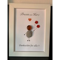 Danke Bilder Arzt Steinbild , , Praxis Mit Herz " Unikat Handarbeit Bild Dekoration Geschenk Personalisierbar Dankeschön von DreamWorld2012