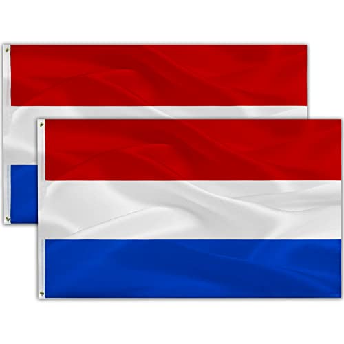 2 Stück Holland Fahne | Flagge Niederlande | Wetterfeste Niederländische Flagge mit Messing-Ösen | Fahne Flagge Holland Niederlande Netherlands NL | 90 x 150 cm | Kräftige Farben | Top Qualität von Dreamark
