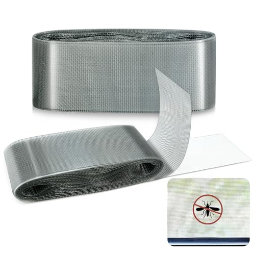 2 Stück Fliegengitter Reparatur Set Selbstklebend 5 cm x 4,5 m, Fliegengitter Reparatur Klebeband Für Fenster & Tür, Fiberglas Fliegengitter Netz In Grau, Fliegengitter Zubehör Gegen Insekten von Dreamark