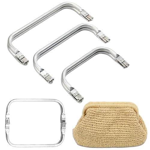 3 Stück Taschenverschluss in 3 Größen: 16 cm, 18 cm, 22 cm. Kussverschluss für Taschen, U-förmige Tasche, Innengriff. Griff für Häkelrahmen. Aluminiumtasche in U-Form für Tasche von Dreamark