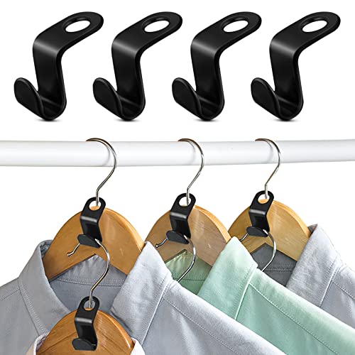 Verbindungsgriff für Kleiderbügel, 60 Stück Kleiderbügel Clip Krawattenhalter für Kleiderschrank perfekt als Kleiderbügel Accessoires Organizer Kleiderschrank (Schwarz) von Dreamark