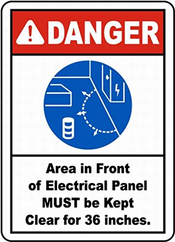 Achtung für - Blechschild - Bereich muss klar sein für 91,4 cm Schild Sicherheitsschild Blechschild Warnschild Hinweis 30,5 x 20,3 cm von Dreamawsl