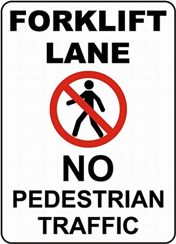 Dreamawsl Achtung - Blechschild - No Pedestrian Traffic Forklift Lane Sign Safety Sign Tin Metal Warning Sign Notice 30,5 x 20,3 cm von Dreamawsl