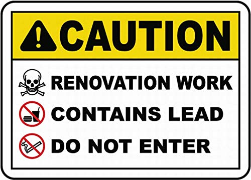 Dreamawsl Achtung für - Blechschild - Renovierungsarbeit nicht betreten Schild Sicherheitsschild Blechschild Warnschild Warnschild Hinweis 30,5 x 20,3 cm von Dreamawsl
