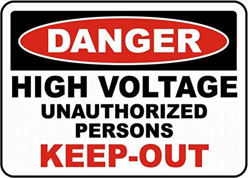 Dreamawsl Achtung vor - Blechschild - Gefahr Hochspannung Keep Out Schild Sicherheitsschild Blech Metall Warnschild Hinweis 30,5 x 20,3 cm von Dreamawsl